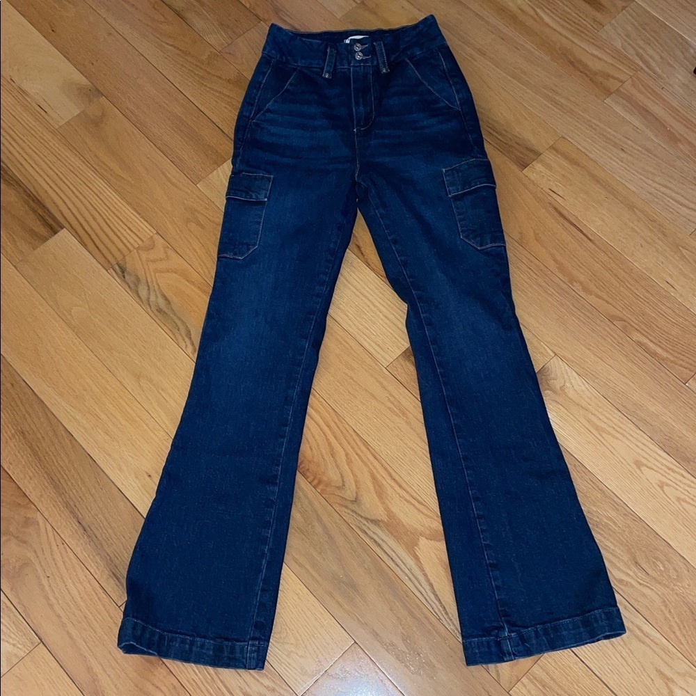 PAIGE Dion High Rise Bootcut Cargo Jeans in Gracie Lou, size 26, EUC - Picture 6 of 15